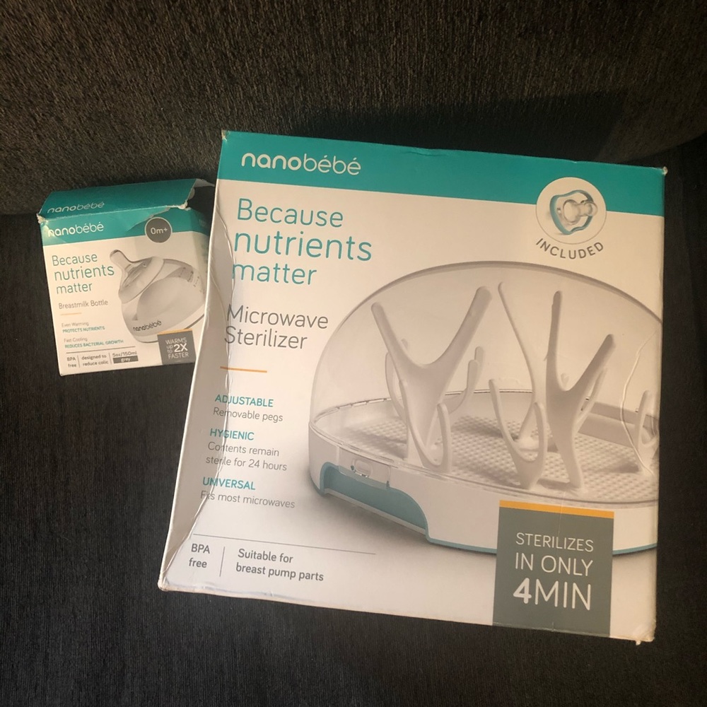 Nanobebe bottle and sterilizer
